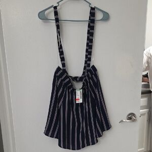 Papaya Black and White Striped Skirt